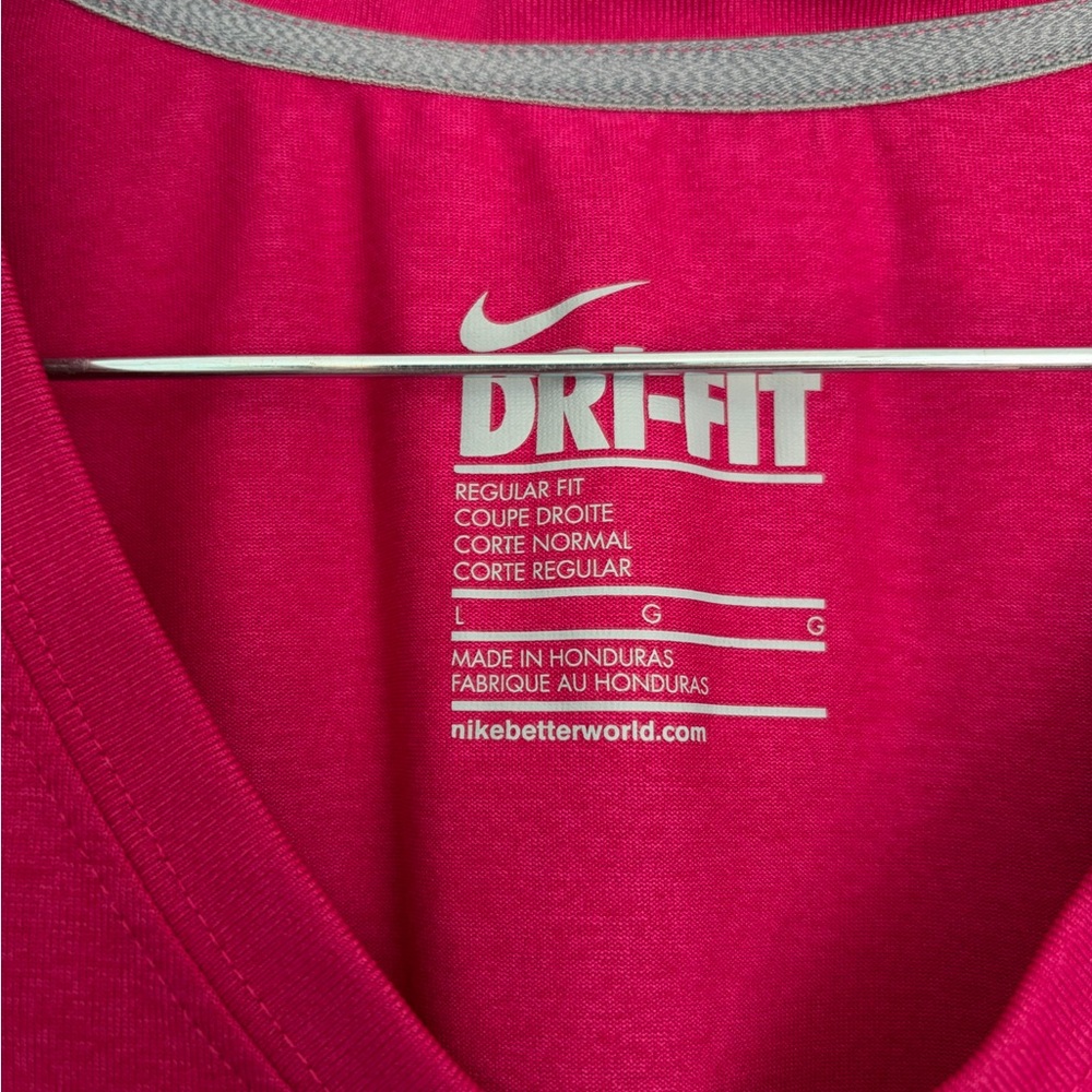 Nike Women's Magenta V-Neck Tee - Picture 2 of 2